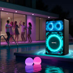 Cargue la imagen en el visor de la galería, ⭐ Bafle Recargable Bluetooth DW1014 Daewoo DW Crystalboom 12” 100W RMS – Sonido Potente y Luces LED RGB