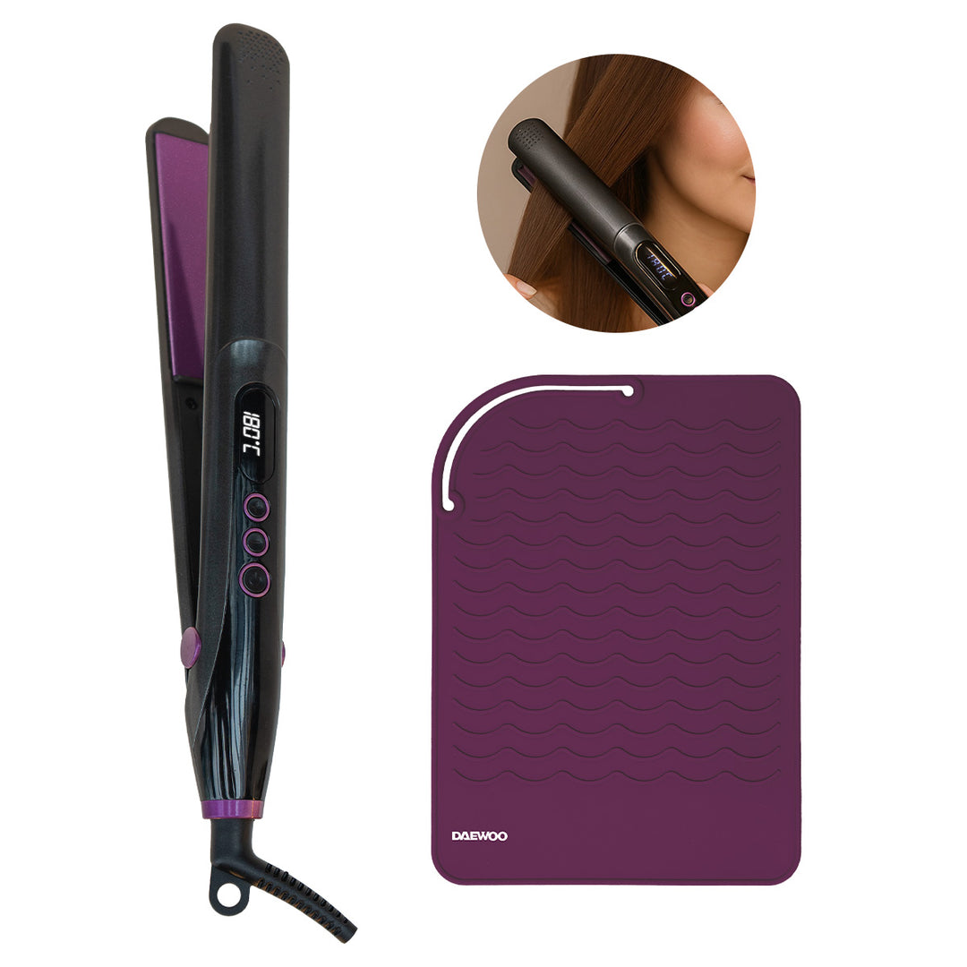 Plancha Para Cabello DW-P1 Daewoo Profesional de Cerámica y Turmalina 6 niveles de temperatura hasta 230°C