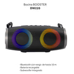Cargue la imagen en el visor de la galería, Bocina Inalámbrica Bluetooth Con Subwoofer Daewoo Booster Led Fm Usb Radio Fm
