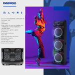 Cargue la imagen en el visor de la galería, Daewoo Bafle DW2020 3x10" Torre De Sonido High Power TWS Bluetooth Recargable 100W RMS, Ecualizador, Subwoofer integrado, Luces LED