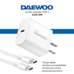 Cargue la imagen en el visor de la galería, Cargador Turbo Daewoo Carga Rapida Cable Tipo C Usb 45w