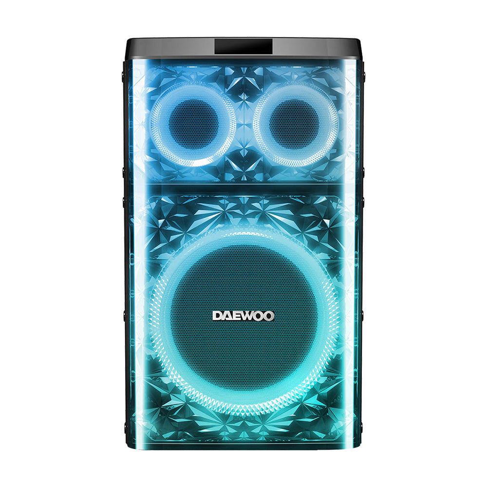⭐ Bafle Recargable Bluetooth DW1014 Daewoo DW Crystalboom 12” 100W RMS – Sonido Potente y Luces LED RGB
