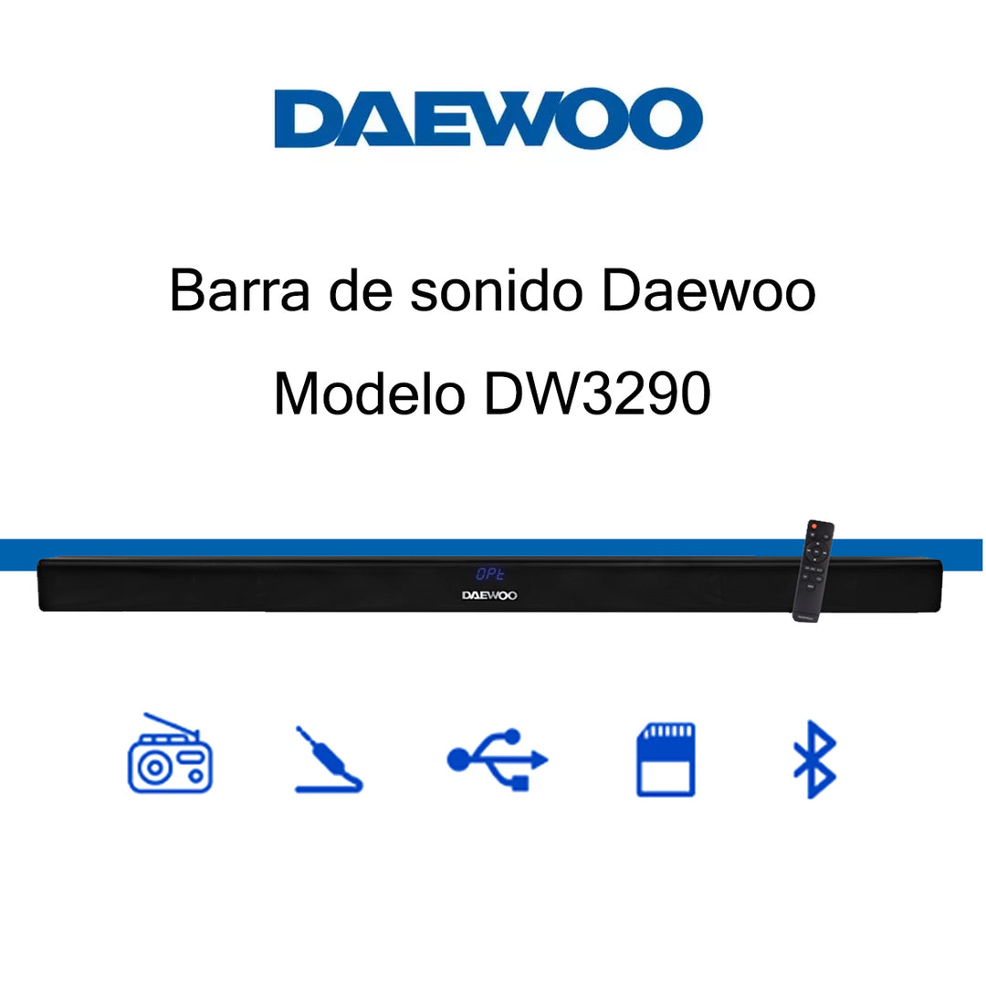 Barra De Sonido Teatro En Casa Bluetooth Daewoo DW3290 20w Rms Hdmi Usb