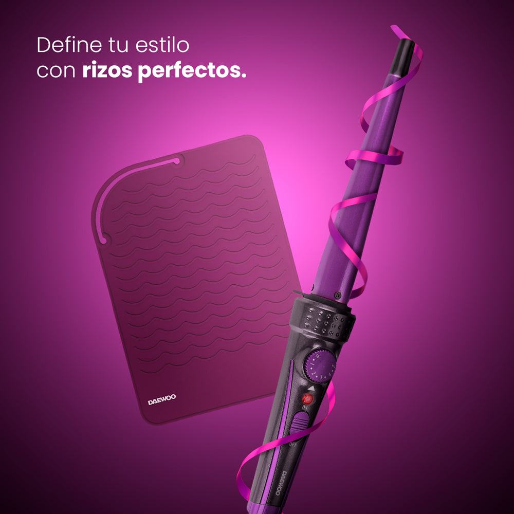 🔥Rizador Ferro Daewoo DW-F1 Profesional de Cabello 0.5" a 1" con Dial y Cerámica + Tapete Térmico