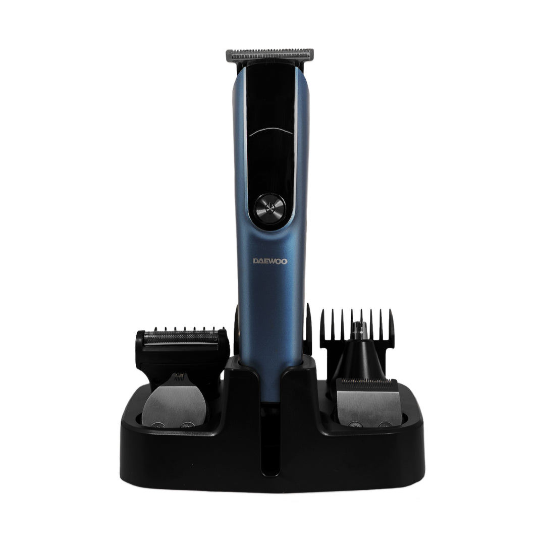 Kit Rasuradora Afeitadora 11 en 1 Daewoo DW‑RECST 3 Velocidades 5 Peines para Cabello 4 Cabezales Intercambiables Para Nariz y Orejas, Para Hombre
