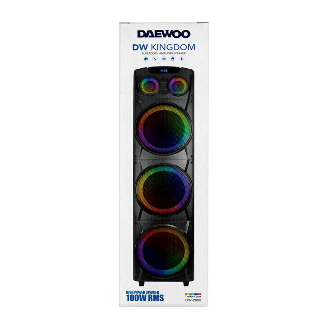 Torre De Sonido 3x10 Pulgadas Daewoo Kingdom 100w Rms Bluetooth Led Fm