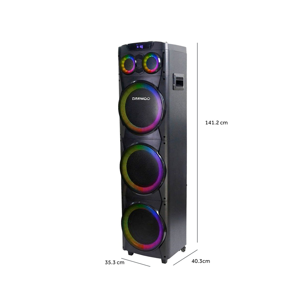 Torre De Sonido 3x10 Pulgadas Daewoo Kingdom 100w Rms Bluetooth Led Fm