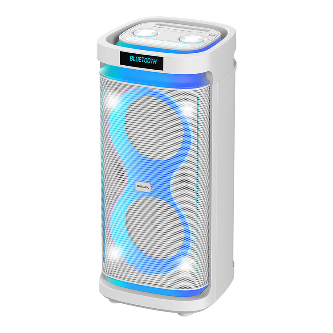 Daewoo Bafle 2x8" Thunder Snow TWS Subwoofer Integrado, Batería Recargable y Luces Led
