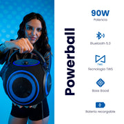 Bocina Bluetooth Portátil Daewoo DW230 Power Ball IPX4 Bass Boost con Luces LED