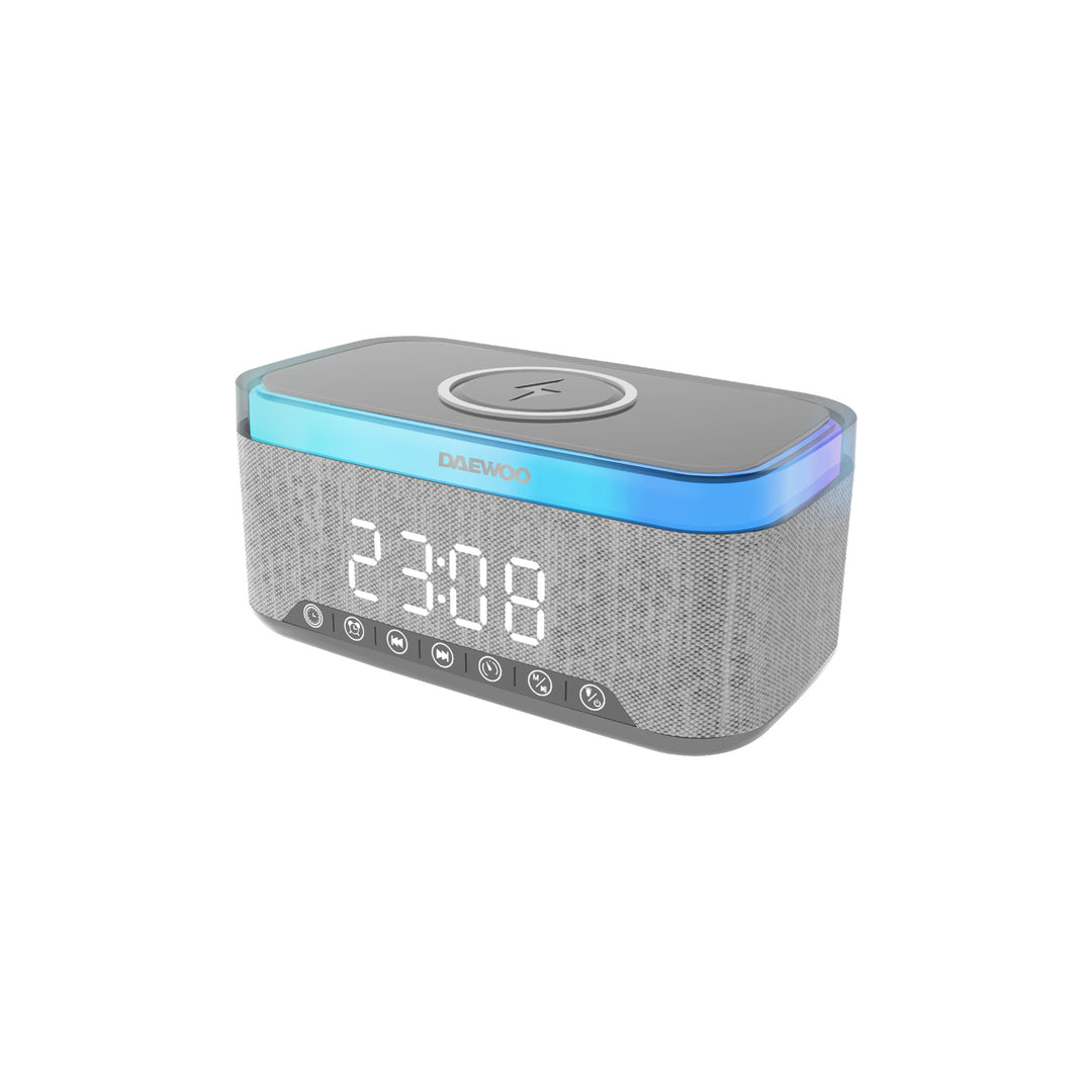 Bocina Bluetooth Daewoo Reloj Despertador Cargador Inalámbrico Modelo Dw-Awake Tws Radio Fm DW300