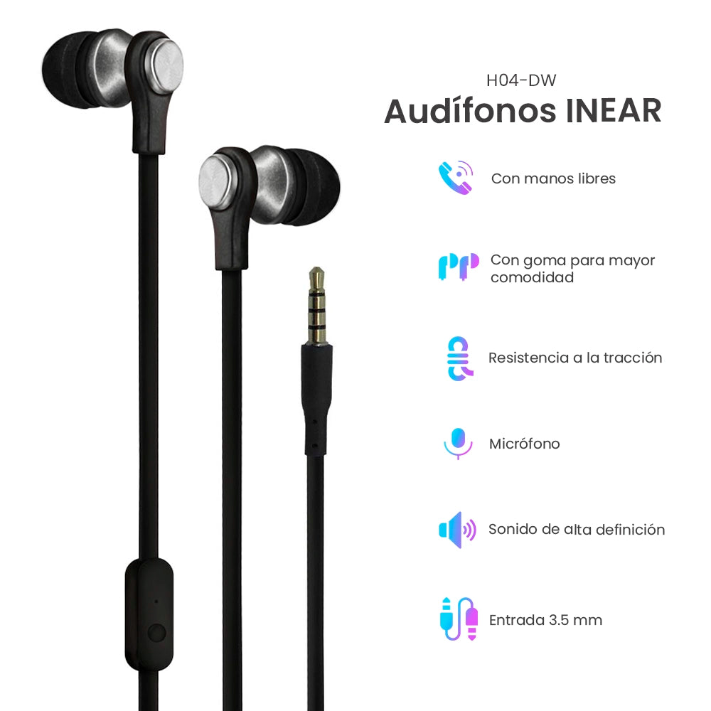 Audífonos Alámbricos Manos Libres Daewoo Con Micrófono H04-DW