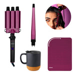 Cargue la imagen en el visor de la galería, ⭐Rizador Waflera DW-RZ2TZ Daewoo 3 en 1 de Barriles + Ferro Intercambiable + Taza de cerámica Belfast con corcho