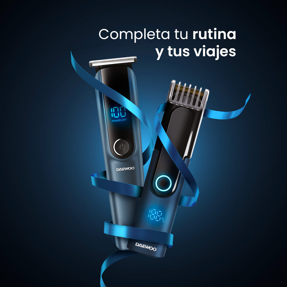 Kit Rasuradoras Afeitadora 11 en 1 Daewoo DW‑RECST + DW‑REC1  para Cabello 4 Cabezales Intercambiables Para Nariz y Orejas, Para Hombre