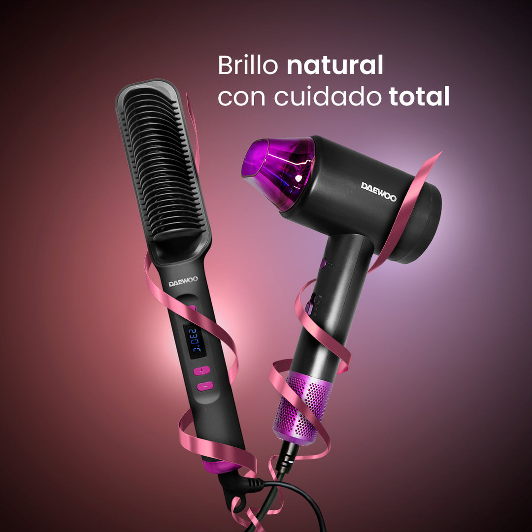 Daewoo Secadora de Cabello y Peine Cepillo Alaciador de Cabello